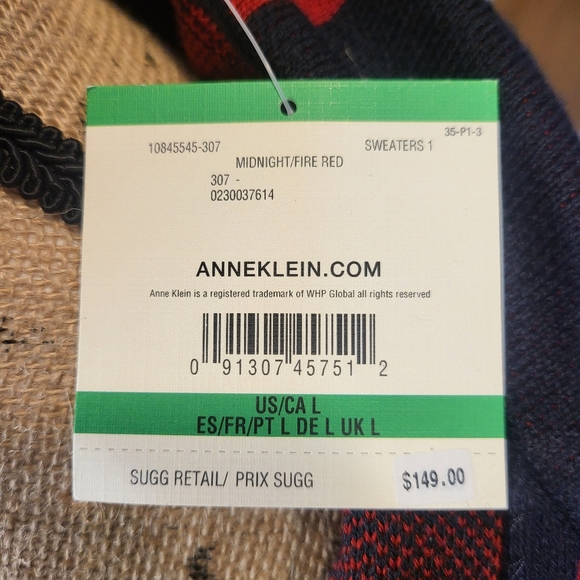 ANNE KLEIN MIDNIGHT AND FIRE RED SWEATER - Picture 6 of 6